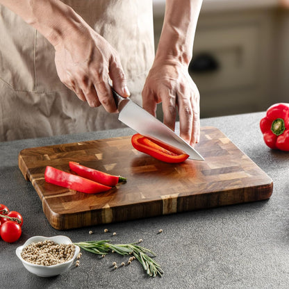 Wood Cutting Boards for Kitchen,JAMES.F Acacia Wooden Heavy Duty Cutting Board, Chopping Serving Boards with Hanging Hole for Meat Bread or Vegetables