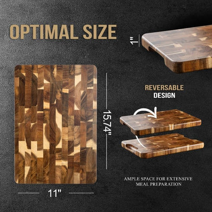 Wood Cutting Boards for Kitchen,JAMES.F Acacia Wooden Heavy Duty Cutting Board, Chopping Serving Boards with Hanging Hole for Meat Bread or Vegetables