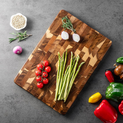 Wood Cutting Boards for Kitchen,JAMES.F Acacia Wooden Heavy Duty Cutting Board, Chopping Serving Boards with Hanging Hole for Meat Bread or Vegetables