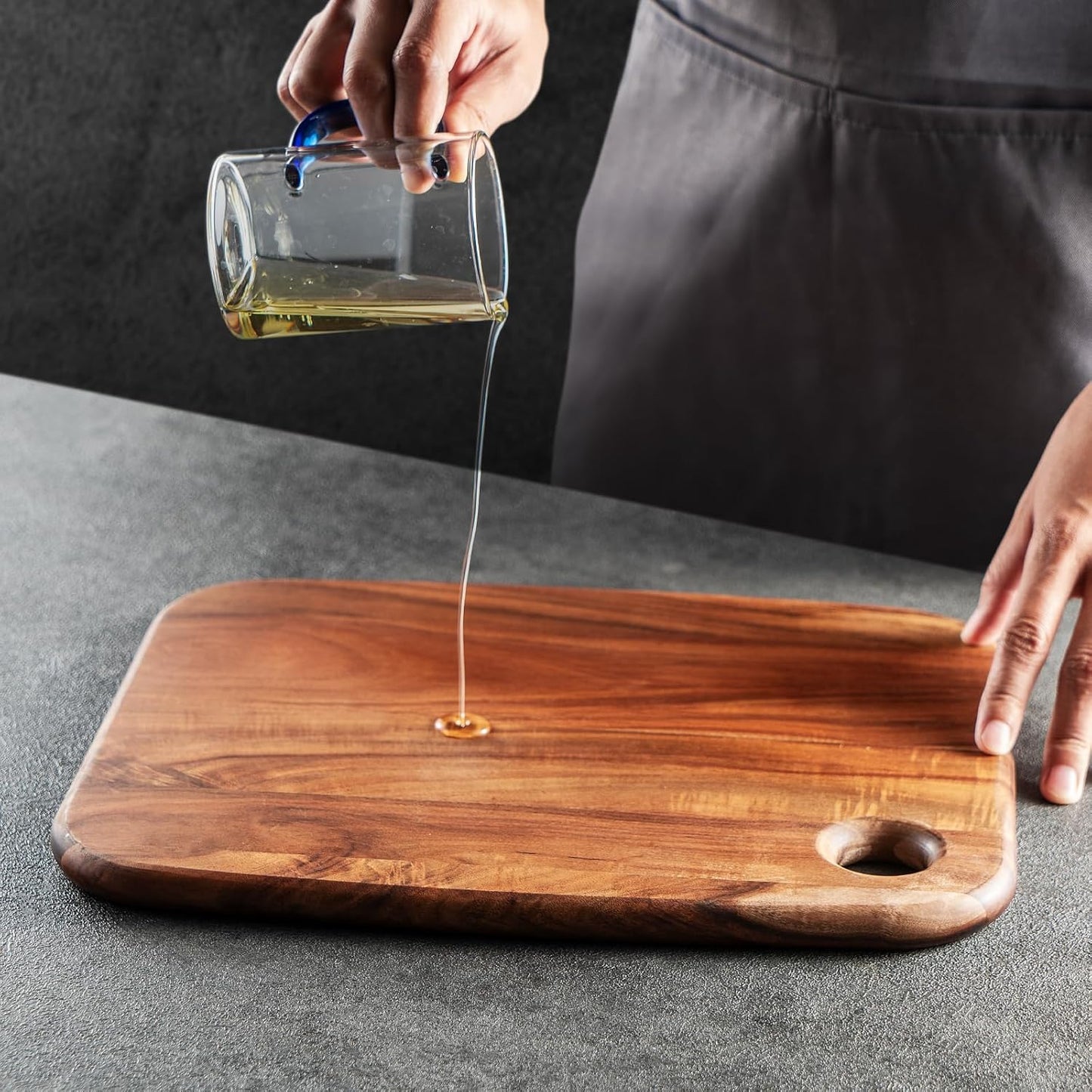 Wood Cutting Boards for Kitchen,JAMES.F Acacia Wooden Heavy Duty Cutting Board, Chopping Serving Boards with Hanging Hole for Meat Bread or Vegetables