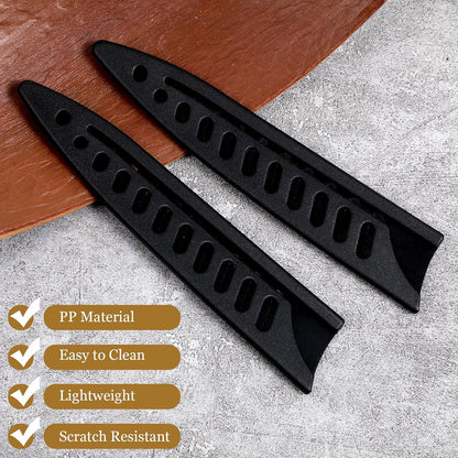 2 Pcs Knife Sheath Blade Protector Kitchen Safety Knife Covers or Sleeves for 5 inch Paring Knives Universal Black Plastic Knives Guards for Kitchen