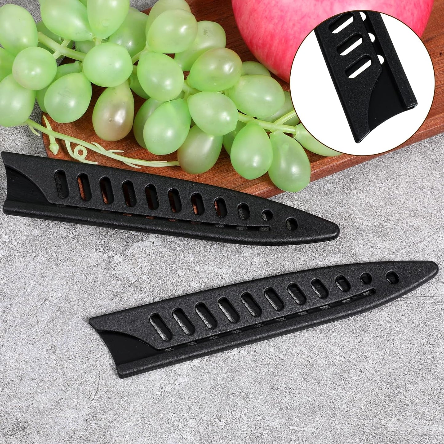 2 Pcs Knife Sheath Blade Protector Kitchen Safety Knife Covers or Sleeves for 5 inch Paring Knives Universal Black Plastic Knives Guards for Kitchen