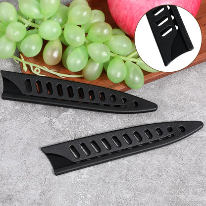 2 Pcs Knife Sheath Blade Protector Kitchen Safety Knife Covers or Sleeves for 5 inch Paring Knives Universal Black Plastic Knives Guards for Kitchen