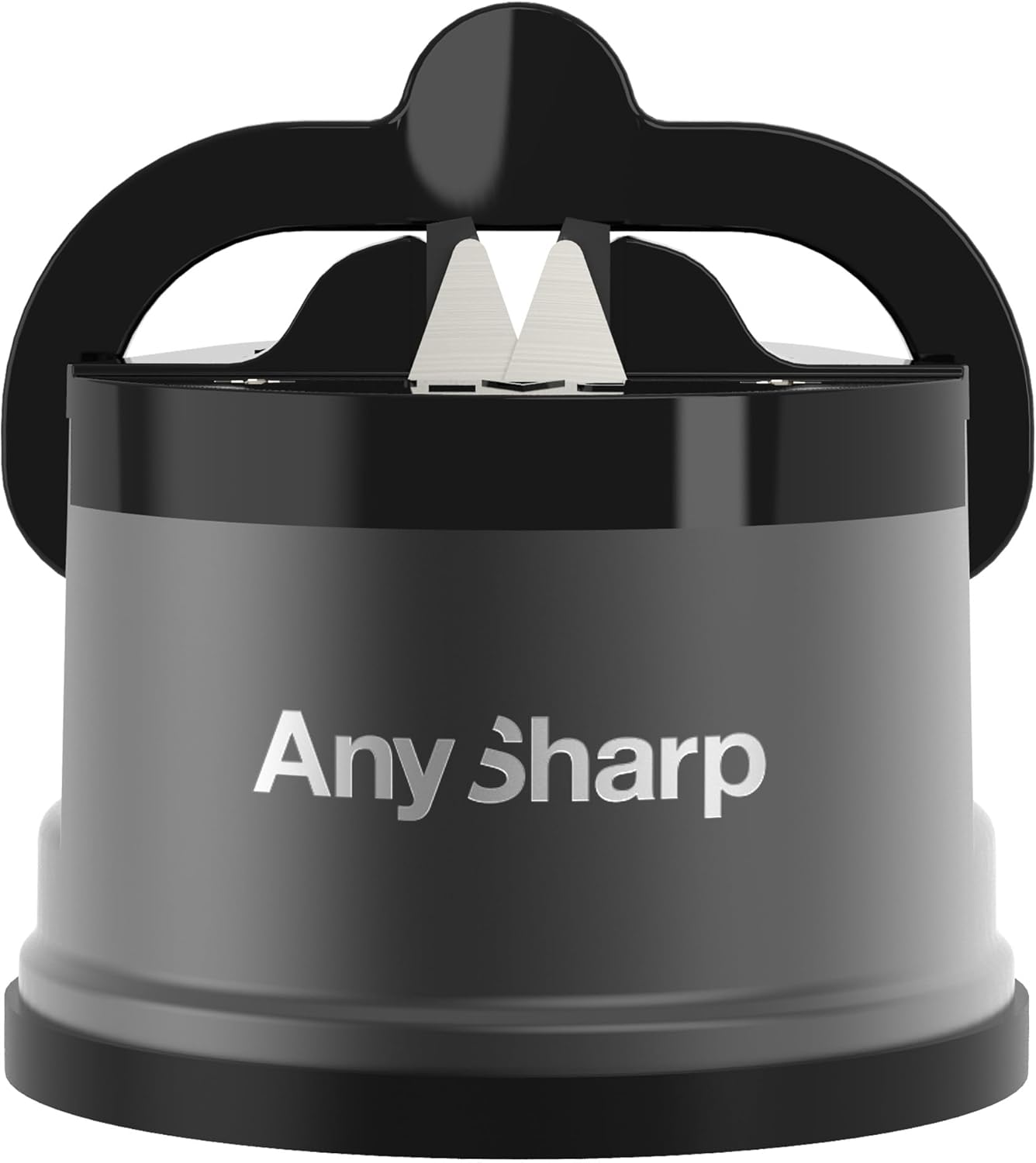 – Chef – Hands Free Knife Sharpener - Easy to Use Sharpening Tool w/PowerGrip Suction Base and 20-Degree Pre-Set Angle - for All Knives: Chef's, Serrated, and Hardened Steel - Oil Slick