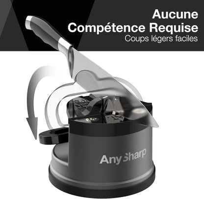 – Chef – Hands Free Knife Sharpener - Easy to Use Sharpening Tool w/PowerGrip Suction Base and 20-Degree Pre-Set Angle - for All Knives: Chef's, Serrated, and Hardened Steel - Oil Slick