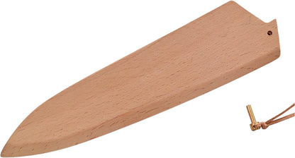 Japanese Gyuto Knife Sheath, 8 Inch Chef Knife Beechwood Saya Blade Cover, 210mm Magnetic Protective Edge Guard with Copper Pins for Kitchen Knives
