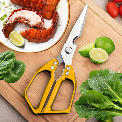 Gold Kitchen Scissors Heavy Duty – 8.9" Stainless Steel Shears for Food Scissors Heavy Duty Multi-Purpose for Meat Chicken Fish Kitchen Tool Gold Shears