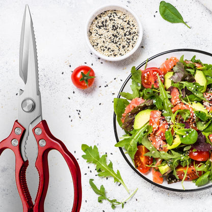 Gold Kitchen Scissors Heavy Duty – 8.9" Stainless Steel Shears for Food Scissors Heavy Duty Multi-Purpose for Meat Chicken Fish Kitchen Tool Gold Shears