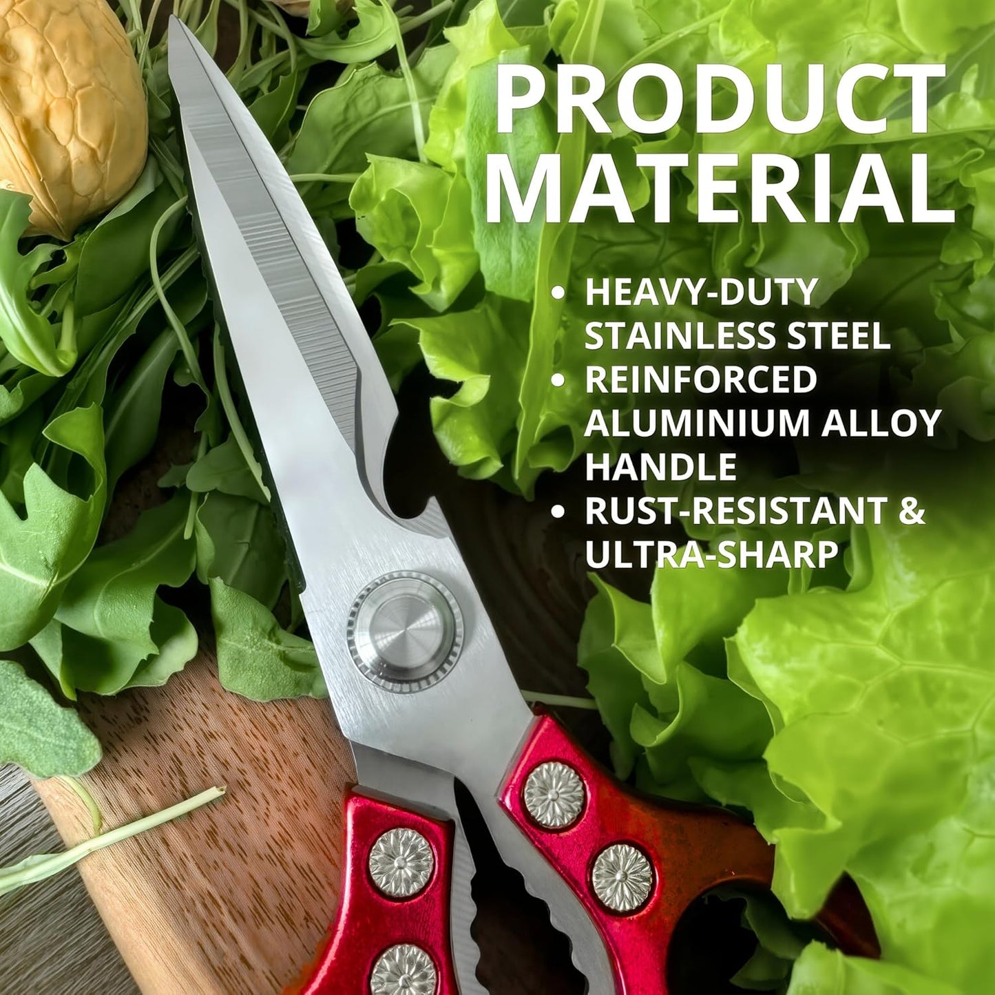 Gold Kitchen Scissors Heavy Duty – 8.9" Stainless Steel Shears for Food Scissors Heavy Duty Multi-Purpose for Meat Chicken Fish Kitchen Tool Gold Shears
