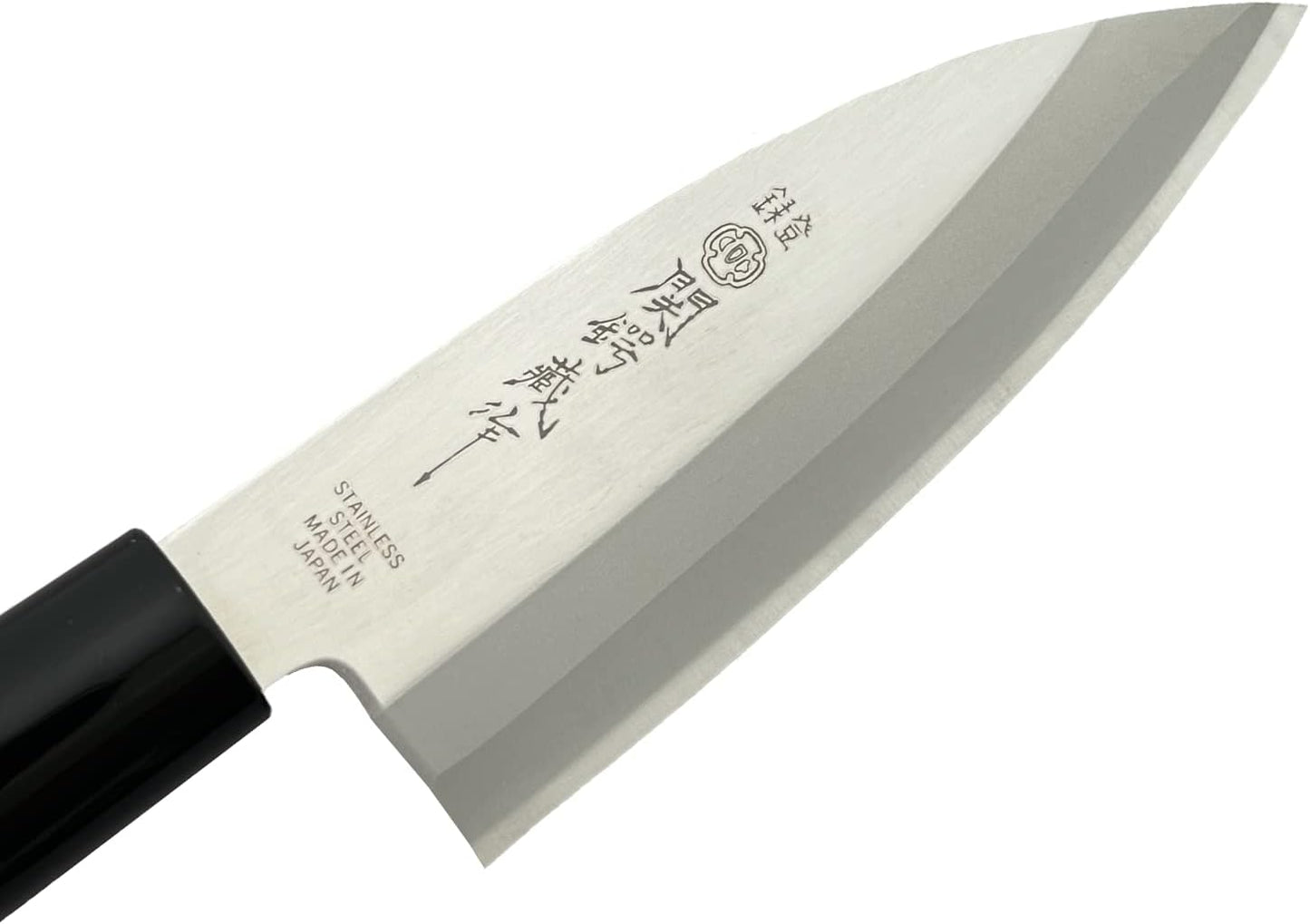 Seki Tsubazo Deba Knife 5.9-inch Blade and Japanese Painting Cloth Set, Japanese Chef Knife for Fish and Meats, Stainless Steel Blade & Genuine Wooden Handle