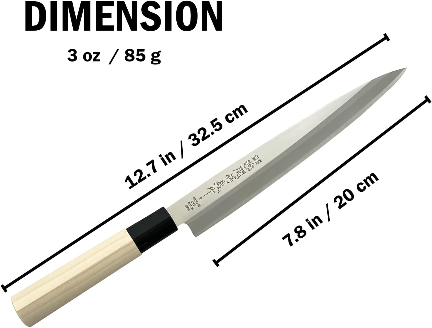 Seki Tsubazo Deba Knife 5.9-inch Blade and Japanese Painting Cloth Set, Japanese Chef Knife for Fish and Meats, Stainless Steel Blade & Genuine Wooden Handle