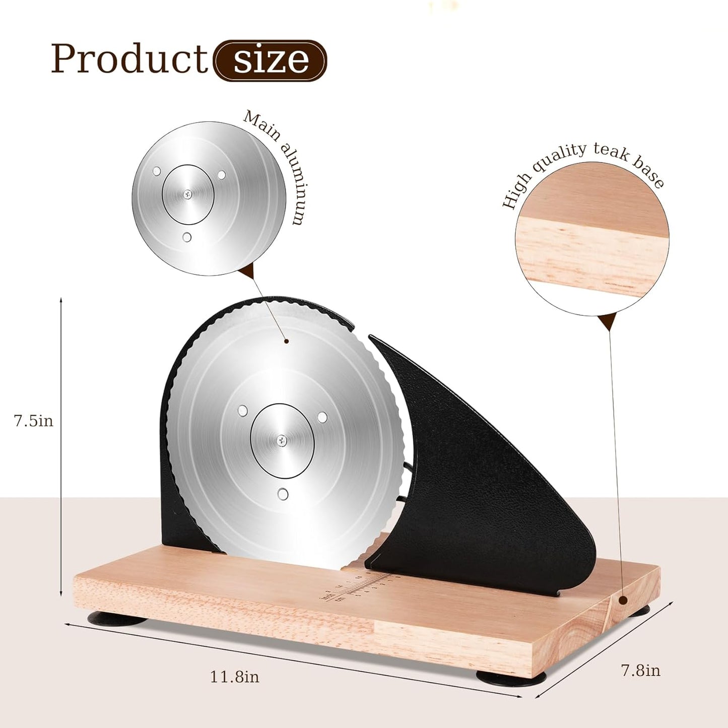 Upgraded Manual Bread Slicer for Homemade Sourdough Bread with Measurement Marks, Adjustable 0"-0.8" Thickness Hand Crank Bread Slicer with Suction Cup for Even Slicing, Kitchen and Commercial, Black