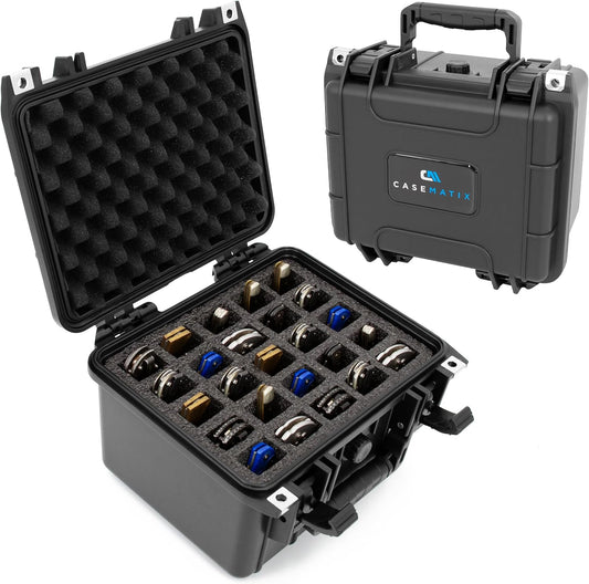25 Folding Knife Case - Waterproof Knife Blade Holder and Knife Box Organizer Fits 25 Folding Knives and Swiss Army Knives Precut to Fit 4.0" to 5.5" Folded in Lockable Knife Storage Case