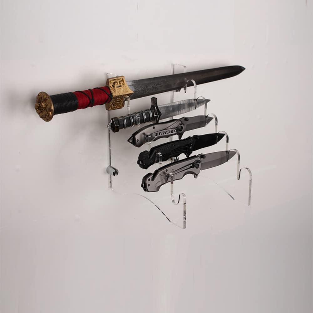 Acme Knife Rack - Wall Mounted, Acrylic, Outdoor & EDC Knife Display Stand for Survival Tactics