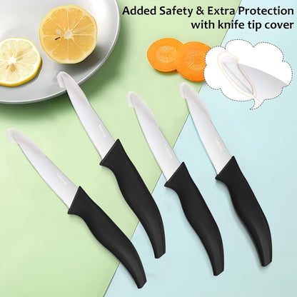 4 Piece Paring Knife Set, 4 Inch Stainless Steel Fruit Knives