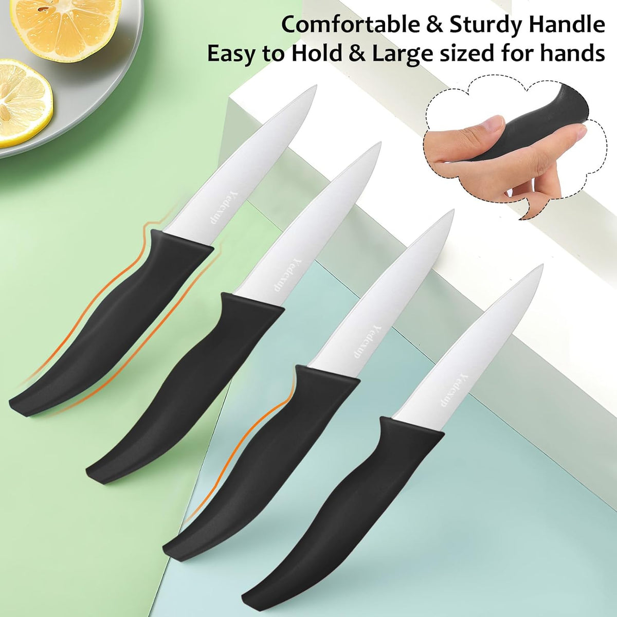4 Piece Paring Knife Set, 4 Inch Stainless Steel Fruit Knives