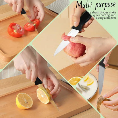 4 Piece Paring Knife Set, 4 Inch Stainless Steel Fruit Knives