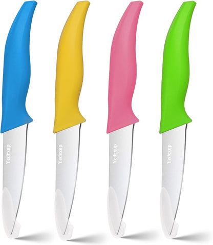 4 Piece Paring Knife Set, 4 Inch Stainless Steel Fruit Knives