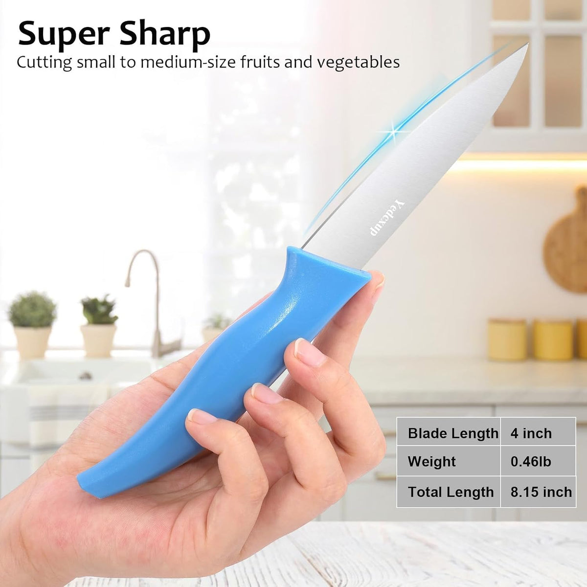 4 Piece Paring Knife Set, 4 Inch Stainless Steel Fruit Knives