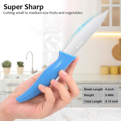 4 Piece Paring Knife Set, 4 Inch Stainless Steel Fruit Knives