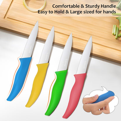 4 Piece Paring Knife Set, 4 Inch Stainless Steel Fruit Knives