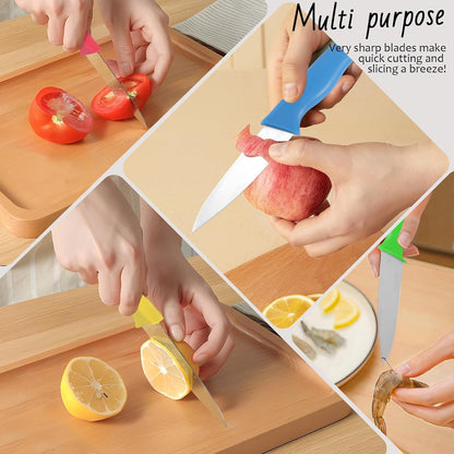 4 Piece Paring Knife Set, 4 Inch Stainless Steel Fruit Knives