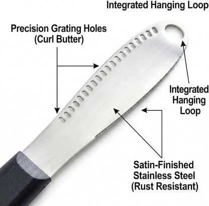 2 PCS Butter Spreader Butter Knife Spreader Butter Curler with Holes | Butter Knives Curler Butter Grater - 3 in 1 Kitchen Gadgets