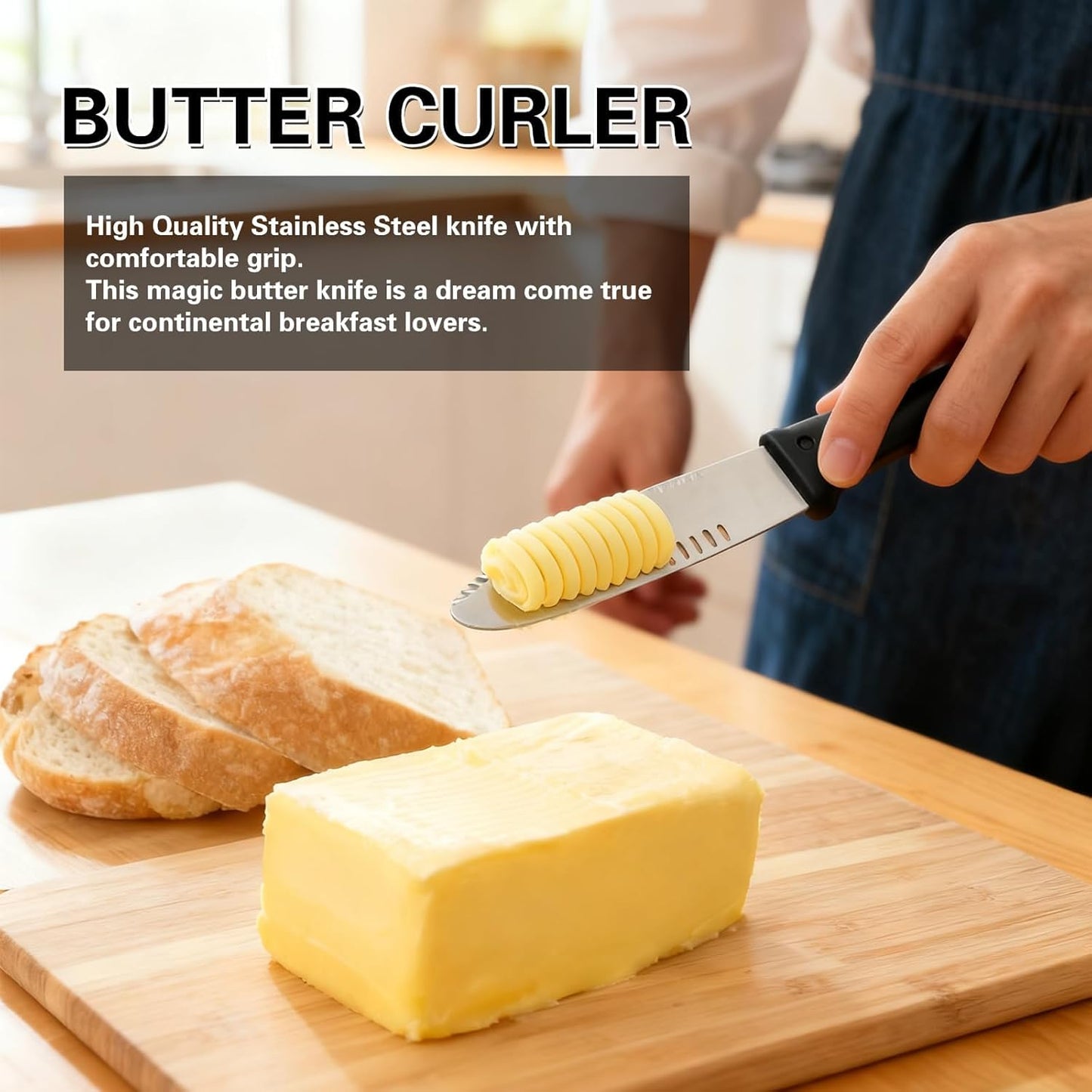 2 PCS Butter Spreader Butter Knife Spreader Butter Curler with Holes | Butter Knives Curler Butter Grater - 3 in 1 Kitchen Gadgets