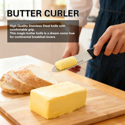 2 PCS Butter Spreader Butter Knife Spreader Butter Curler with Holes | Butter Knives Curler Butter Grater - 3 in 1 Kitchen Gadgets
