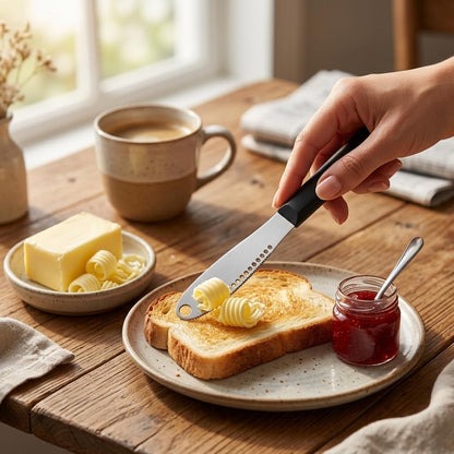 2 PCS Butter Spreader Butter Knife Spreader Butter Curler with Holes | Butter Knives Curler Butter Grater - 3 in 1 Kitchen Gadgets