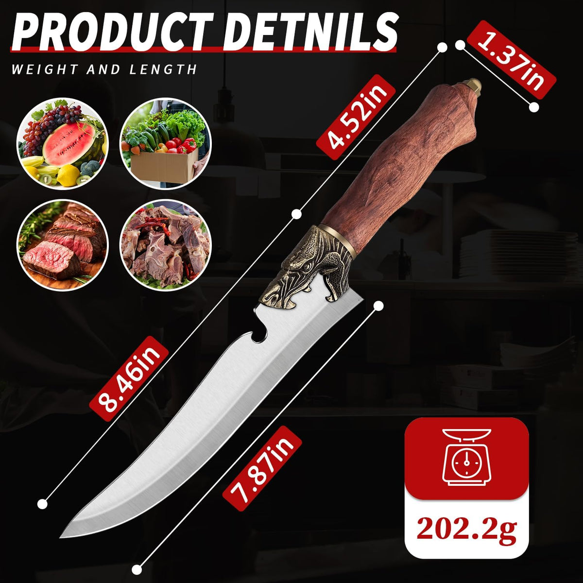Boning Knife, High Carbon Steel, Full Tang