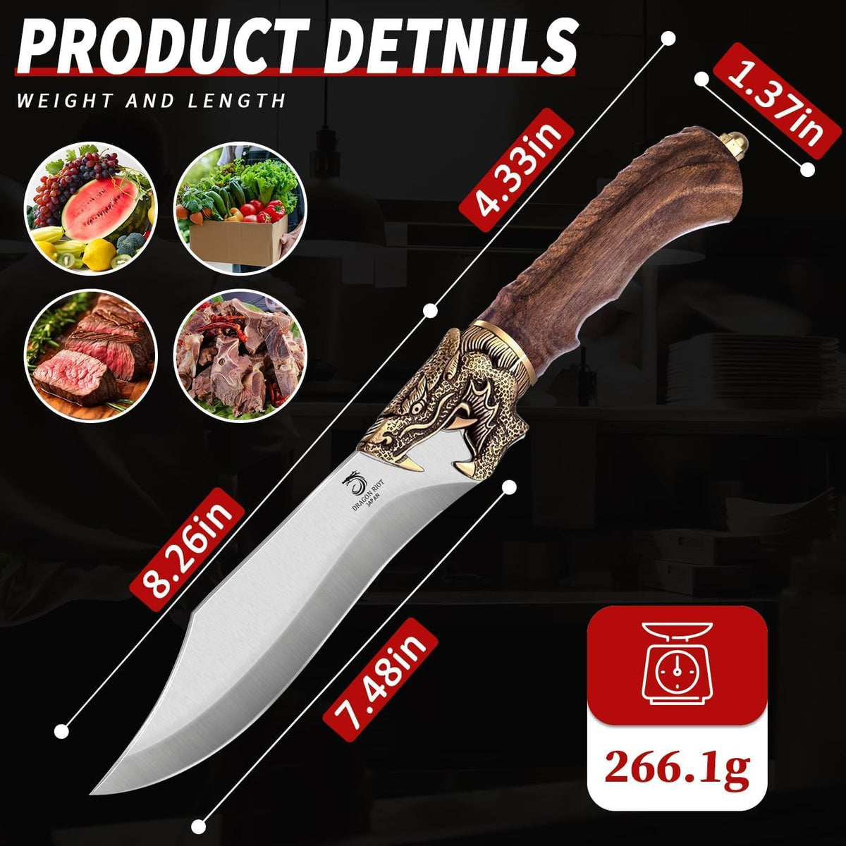 Boning Knife, High Carbon Steel, Full Tang