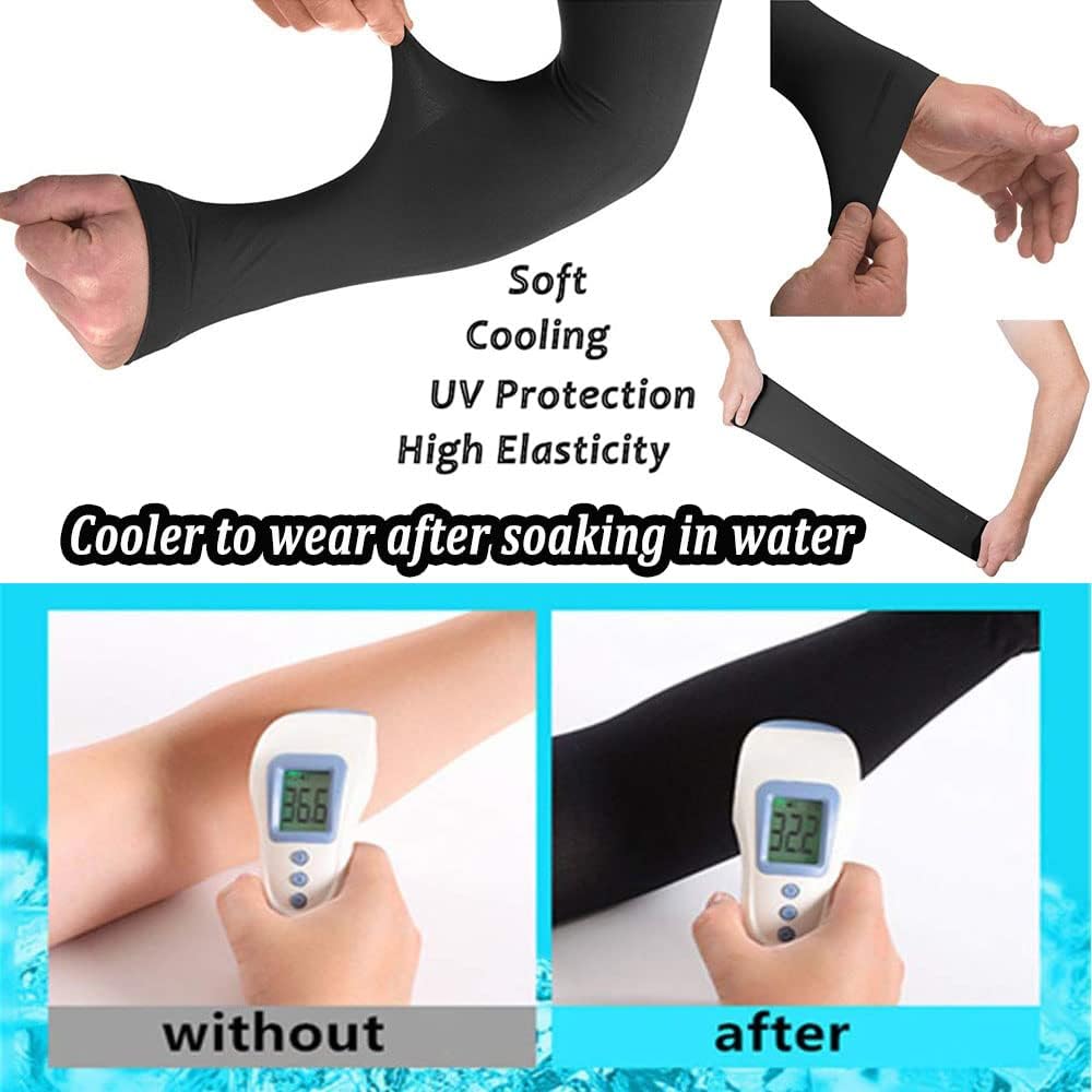 Arm Sleeves UV Sun Protection Cooling Sports Compression Sleeves | 6 Pairs, UPF50, Tattoo Coverage, Lightweight, Breathable, Arms Cover, Daily Wear, Outdoor Work, Basketball, Baseball, Golf