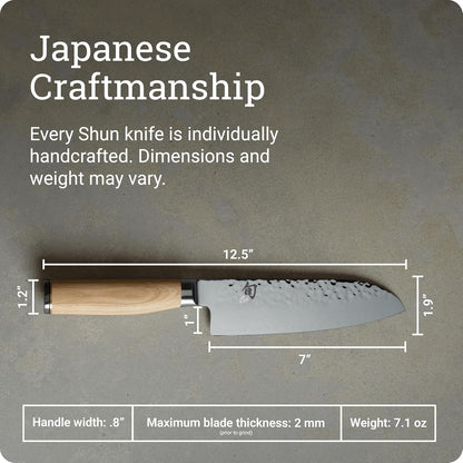 Premier 5.5" Santoku Knife, Handcrafted and Hand-Sharpened Japanese All Purpose Knife, VG-MAX Core with Damascus Stainless Steel Cladding, Pakkawood Handle, Versatile Japanese Cutting Tool