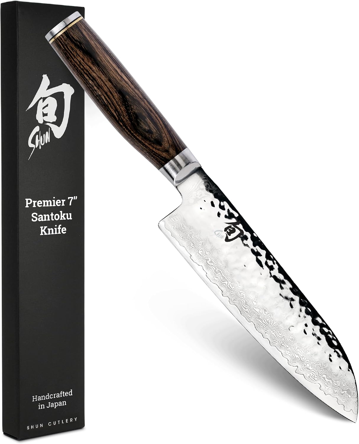 Premier 5.5" Santoku Knife, Handcrafted and Hand-Sharpened Japanese All Purpose Knife, VG-MAX Core with Damascus Stainless Steel Cladding, Pakkawood Handle, Versatile Japanese Cutting Tool
