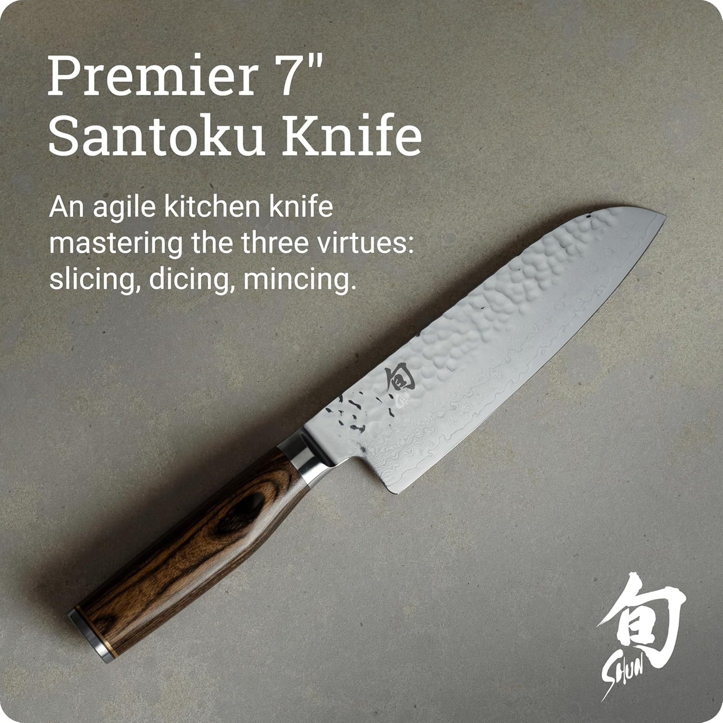 Premier 5.5" Santoku Knife, Handcrafted and Hand-Sharpened Japanese All Purpose Knife, VG-MAX Core with Damascus Stainless Steel Cladding, Pakkawood Handle, Versatile Japanese Cutting Tool
