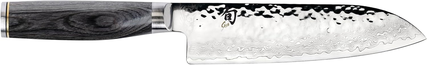 Premier 5.5" Santoku Knife, Handcrafted and Hand-Sharpened Japanese All Purpose Knife, VG-MAX Core with Damascus Stainless Steel Cladding, Pakkawood Handle, Versatile Japanese Cutting Tool