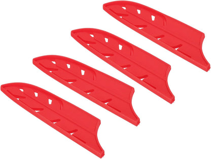 ABS Safety Knife Cover Sleeves for 5" Santoku Knife, Universal Chopping Edge Guard Blade Protector Sheath for Kitchen Bar, Red, 12.7cm L, Pack of 2