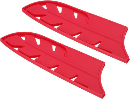 ABS Safety Knife Cover Sleeves for 5" Santoku Knife, Universal Chopping Edge Guard Blade Protector Sheath for Kitchen Bar, Red, 12.7cm L, Pack of 2