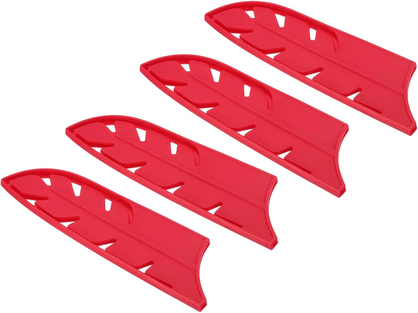 ABS Safety Knife Cover Sleeves for 5" Santoku Knife, Universal Chopping Edge Guard Blade Protector Sheath for Kitchen Bar, Red, 12.7cm L, Pack of 2