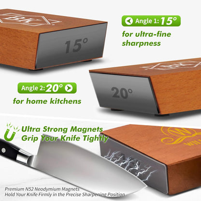 Personalized Rolling Knife Sharpener Kit, Knife Sharpener Tool with Replaceable Discs, 15° & 20° Magnetic Angles for Any Blade Hardness, knife Sharpener for Chefs & Cooks, knife collectors