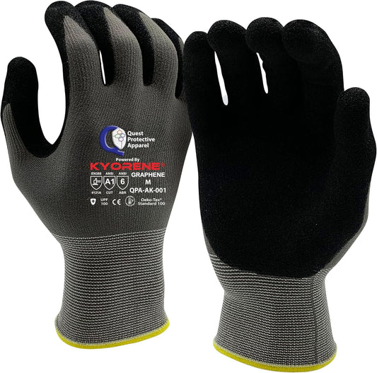 Quest Cut Resistant Work Gloves, ANSI A1, Medium, Pack of 1 | Lightweight breathable grip gloves for gardening, DIY, mechanical and general handling; unisex