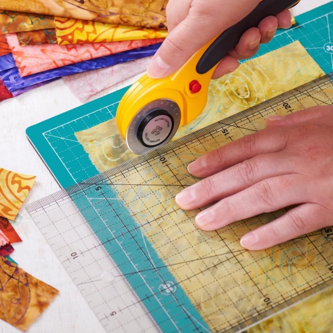 18"x12" Self Healing Cutting Mat, Sewing Mat for Crafts, Double Sided 5-Ply Table Cutting Board for Fabric Quilting Leather Modeling Hobby Project, Turquoise