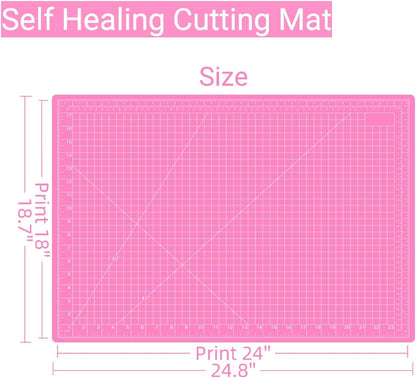 18"x12" Self Healing Cutting Mat, Sewing Mat for Crafts, Double Sided 5-Ply Table Cutting Board for Fabric Quilting Leather Modeling Hobby Project, Turquoise