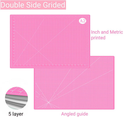 18"x12" Self Healing Cutting Mat, Sewing Mat for Crafts, Double Sided 5-Ply Table Cutting Board for Fabric Quilting Leather Modeling Hobby Project, Turquoise