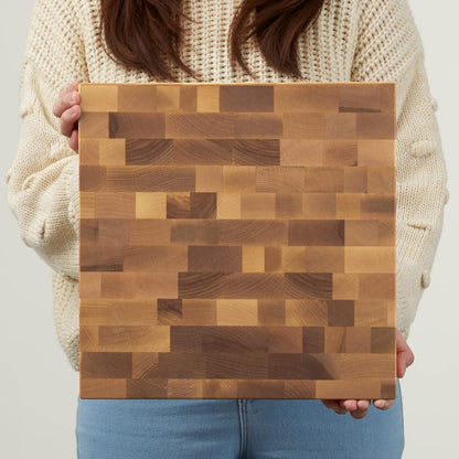 Decorative Name & Initial Personalized Butcher Block Cutting Board, Custom Engraved Wood Cutting Board for Kitchen, Wedding Gift, 16x18x1.75" - Made in USA