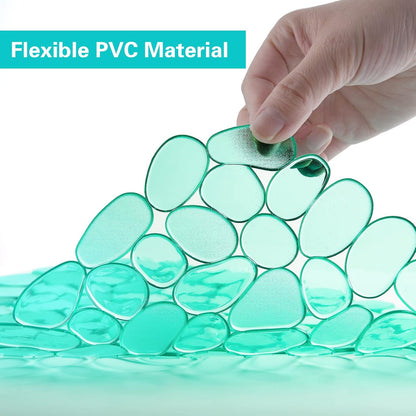 Kitchen Sink Mat Pebble Protect Mat PVC Eco-friendly Adjustable Stainless steel/ Porcelain Dish Drying Pad Protector for Bottom of Kitchen Sink, 15.8 x 11.8 inches (2 Pack, Black and Gray)