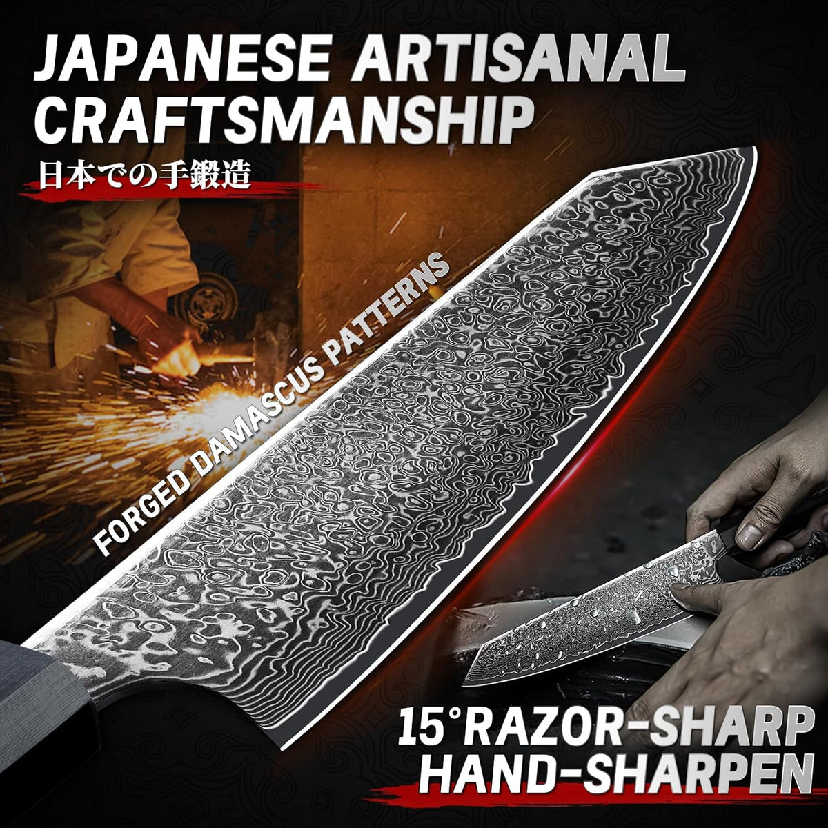 Damascus Nakiri Knife 6.5 Inch – VG10 Multipurpose Kitchen Knife | Japanese VG10 steel, Honbazuke Sharpening Method, Ergonomic Olive Wood Handle, Gift Box, for Vegetables and Meat