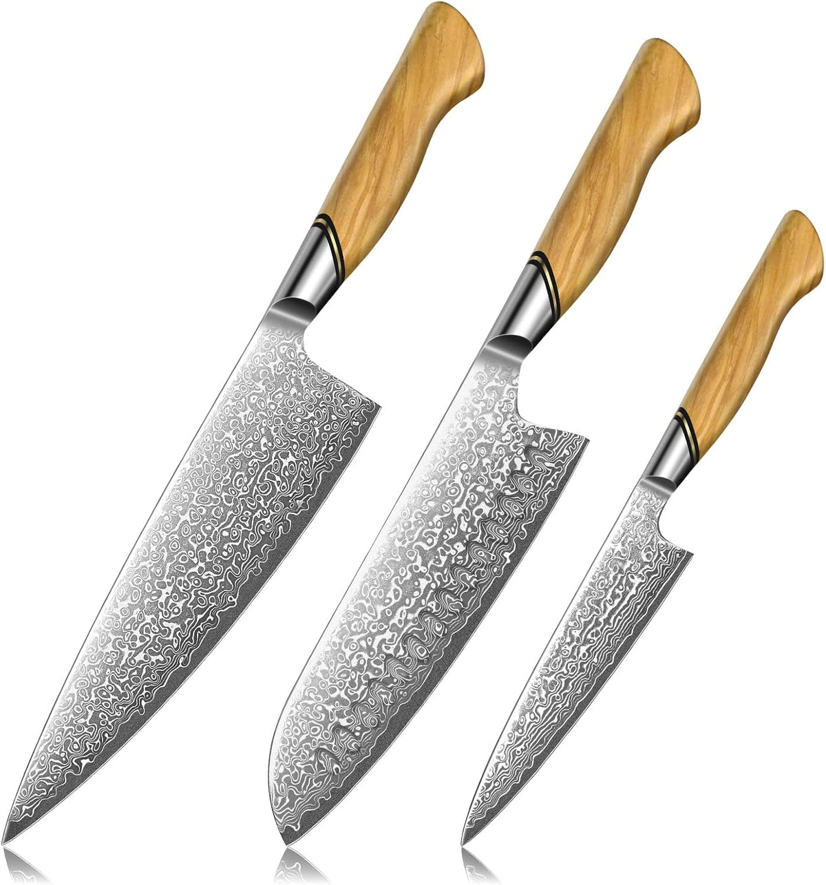 Damascus Nakiri Knife 6.5 Inch – VG10 Multipurpose Kitchen Knife | Japanese VG10 steel, Honbazuke Sharpening Method, Ergonomic Olive Wood Handle, Gift Box, for Vegetables and Meat