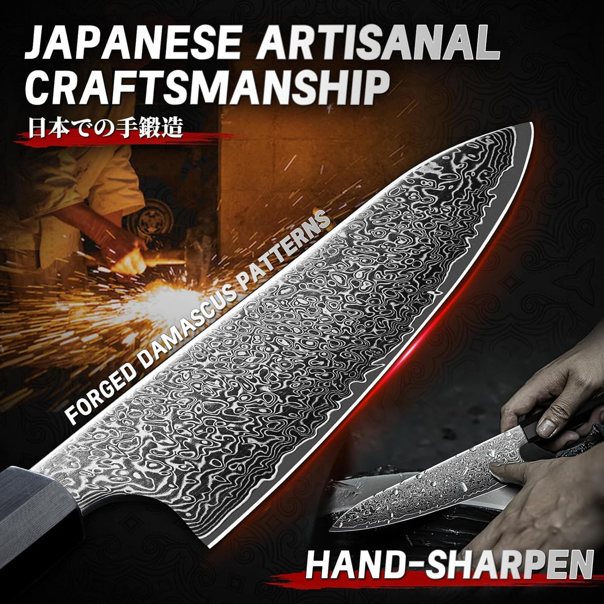 Damascus Nakiri Knife 6.5 Inch – VG10 Multipurpose Kitchen Knife | Japanese VG10 steel, Honbazuke Sharpening Method, Ergonomic Olive Wood Handle, Gift Box, for Vegetables and Meat